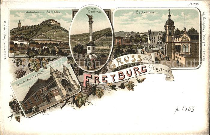 Freyburg Unstrut Sektkellerei Krieger Denkmal Jahnhaus S