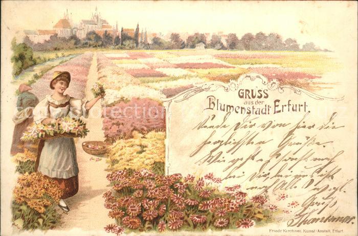 ERFURT CITY Blumenstadt Kuenstlerkarte
