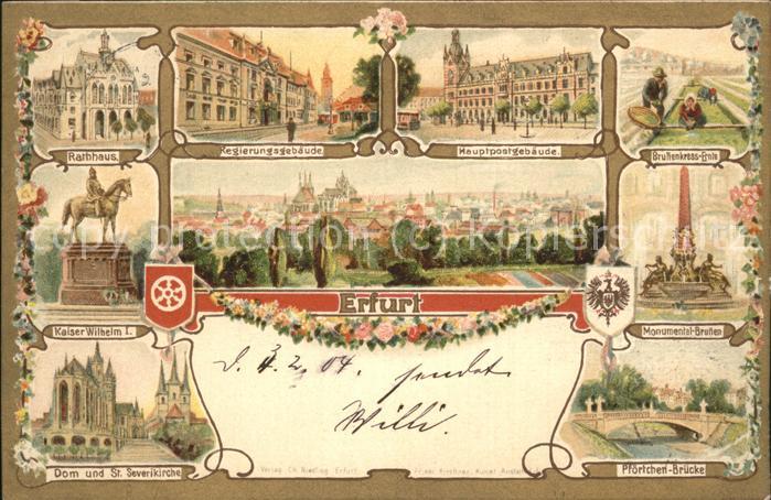 Erfurt Hauptpostgebäude Wappen Regierungsgebäu