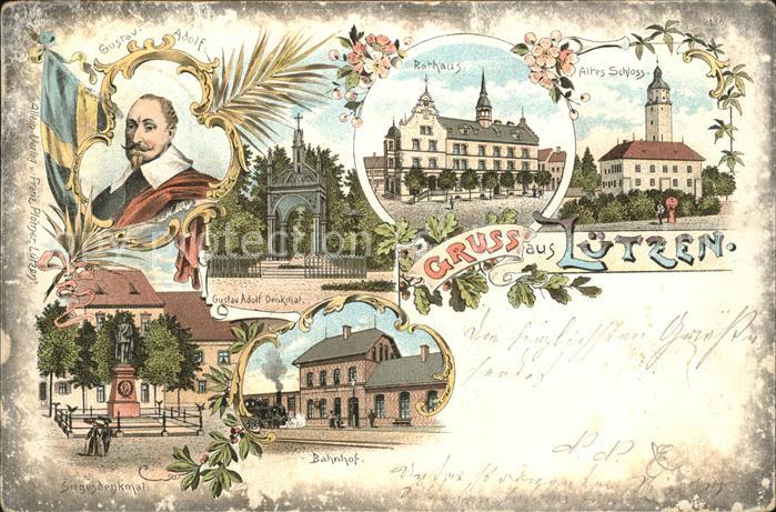 Luetzen Altes Schloss Rathaus Gustav Adolf Denk