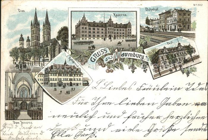 Naumburg Saale Post Bahnhof Kaserne Dom Inneres