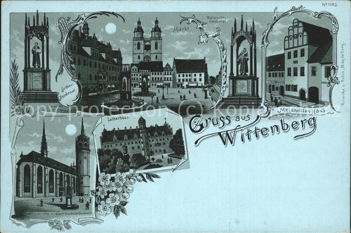 Wittenberg Lutherstadt Melachton Haus Markt Lutherhaus Nacht