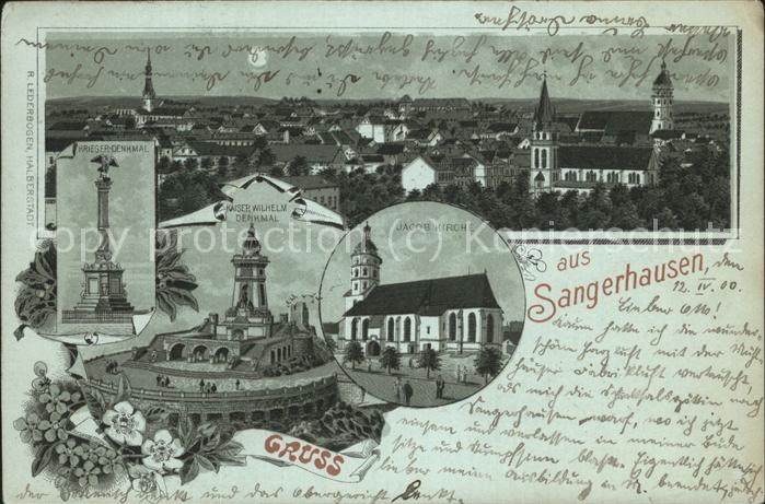 Sangerhausen Suedharz Jacobi Kirche Kaiser Wilhelm Denkmal