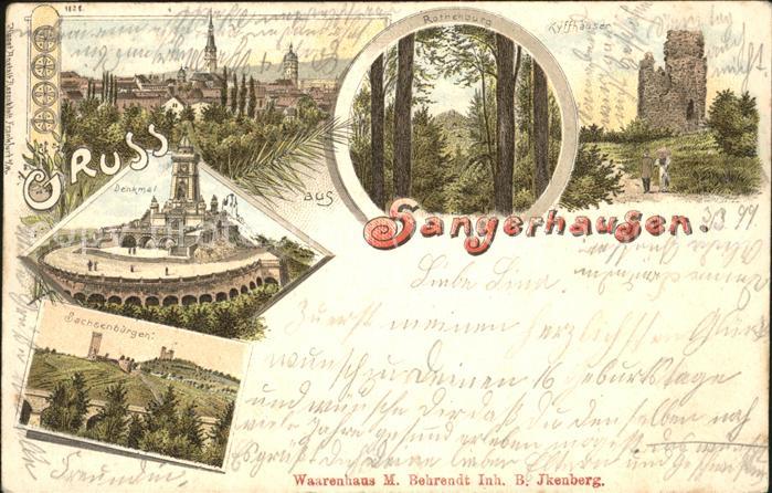 Sangerhausen Suedharz Sachsenburgen Denkmal Kyffhaeuser