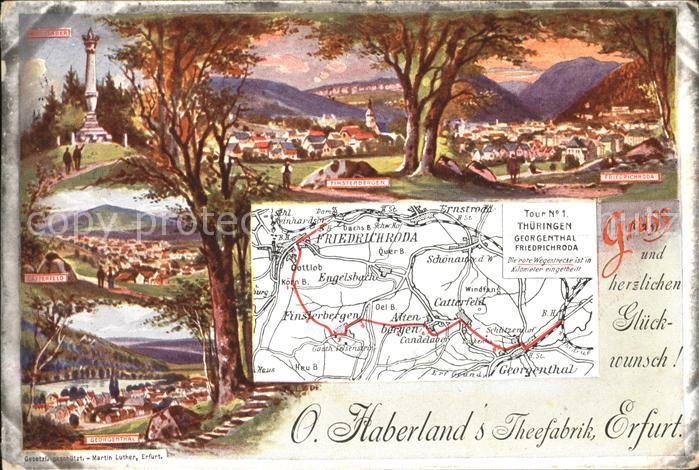 Erfurt Haberlands Theefabrik Landkarte