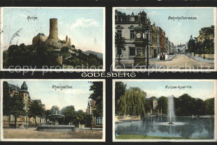 Godesberg Bad Bahnhofstr. Kurparkpartie Ruine Rheinal
