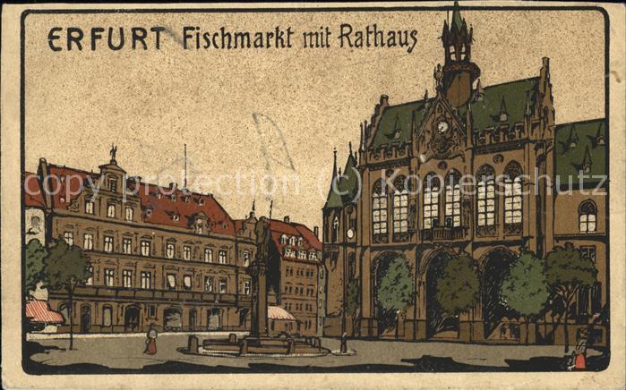ERFURT CITY Fischmarkt Rathaus