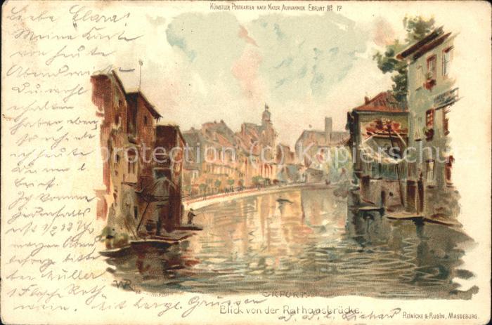 Erfurt Künstlerkarte Naturaufnahmen Rathausbrü