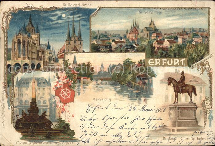 ERFURT  CITY Panorama Denkmal Kaiser Wilhlm St. Severikirche