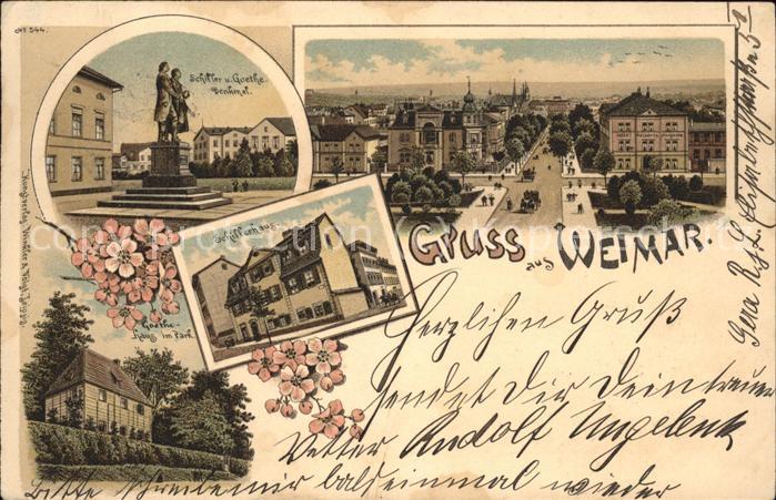 Weimar Thueringen Schiller Goethe Denkmal Schillerhaus