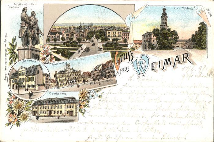 Weimar Thueringen Schillerhaus Goethe Schiller Denkmal