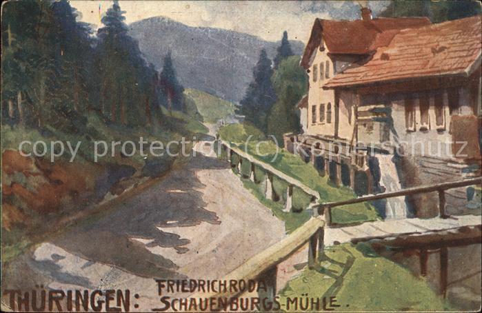 Friedrichroda Kuenstlerkarte Schauenburgs-Muehle