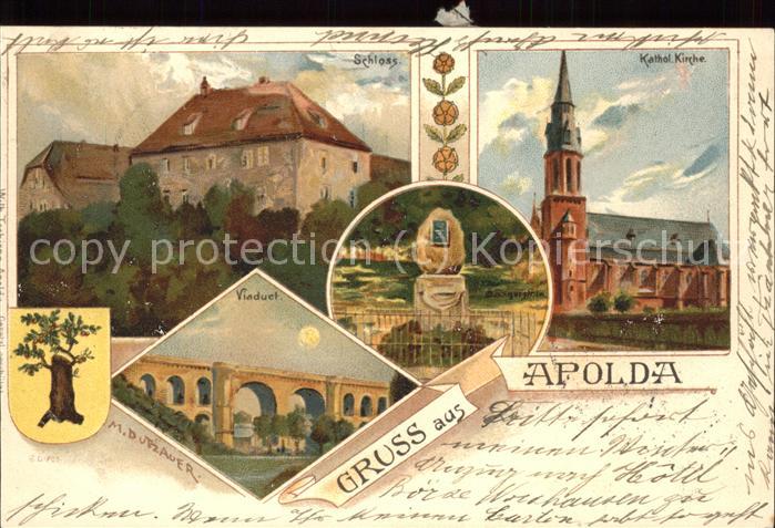 Apolda Kathol. Kirche Schloss Viaduct Wappen