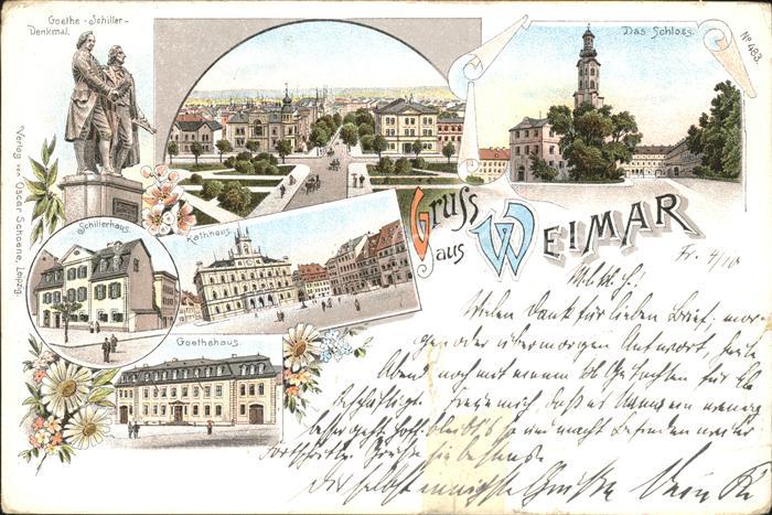 Weimar Thueringen Schloss Rathaus Goethehaus Schiller Den