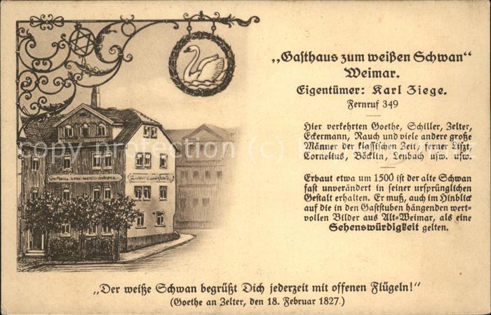 Weimar Thueringen Gasthaus zum weißen Schwan