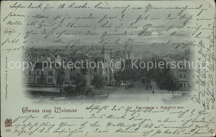 Weimar Thueringen Panorama Bahnhof Nacht