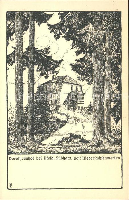 Ilfeld Ilfeld Suedharz Dorotheenhof Zeichnung Kuenstlerkarte