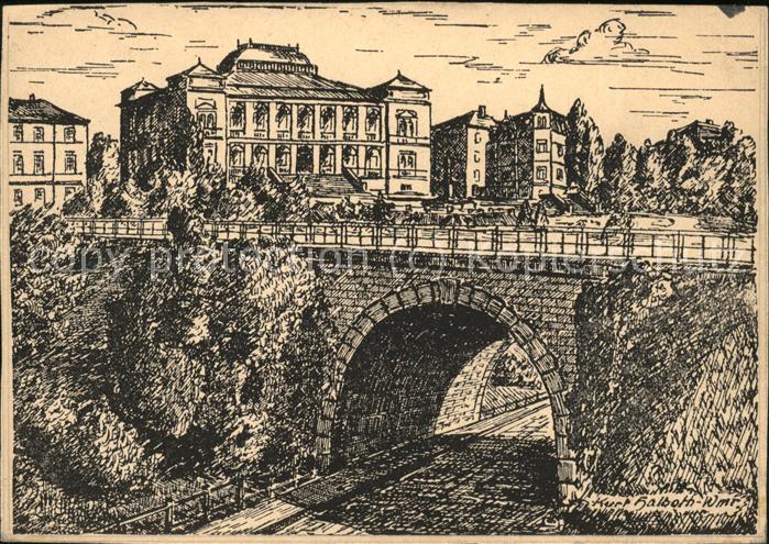 Weimar Thueringen Kuenstlerkarte Viadukt Kurt Halboth-Wmr.