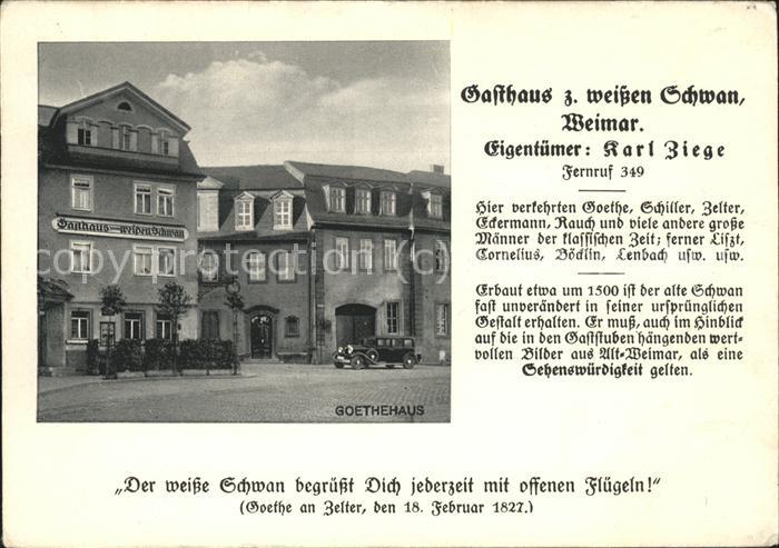 Weimar Thueringen Gasthaus z. weissen Schwan
