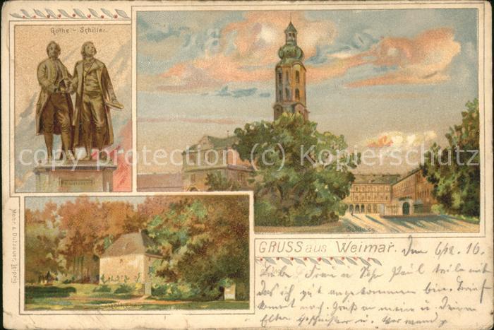 Weimar Thueringen Goethe Schiller Denkmal