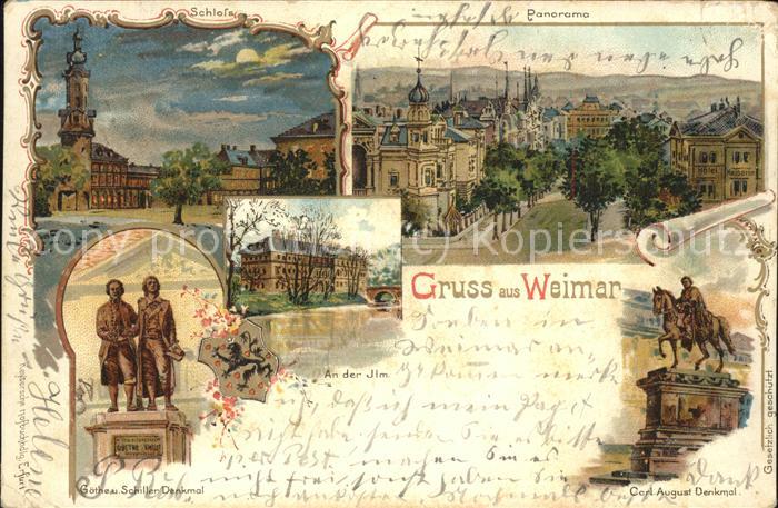 Weimar Thueringen Panorama Schloss Nacht Schiller Goethe