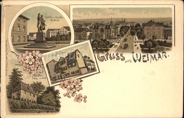 Weimar Thueringen Schillerhaus Goethe Schiller Denkmal