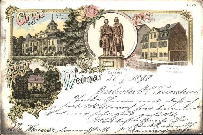 Weimar Thueringen Schillers Wohnhaus Goehte Schiller Denk