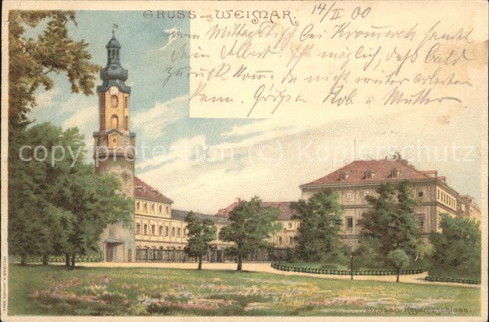 Weimar Thueringen Künstlerkarte Residenzschloss