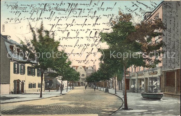 Weimar Thueringen Schillerstr. Schillerhaus Brunnen