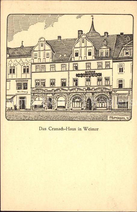 Weimar Thueringen Cranach-Haus Künstlerkarte