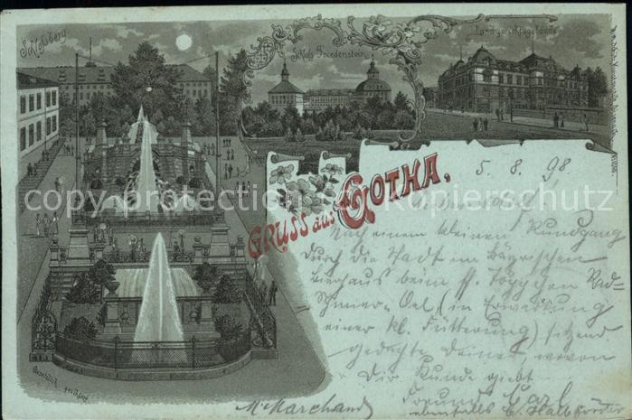 Gotha Thueringen Schloss Friedenstein Schlossberg Wasser