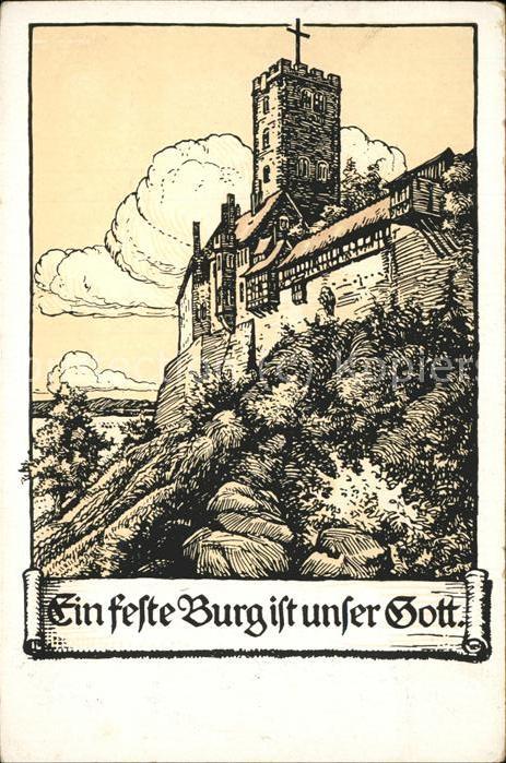 Wartburg Eisenach Wartburg Zeichnung Kuenstlerkarte