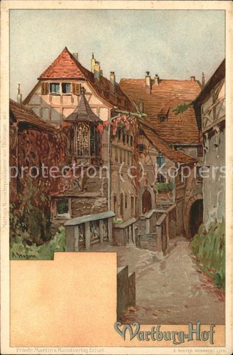 Wartburg Eisenach Wartburg-Hof Kuenstlerkarte