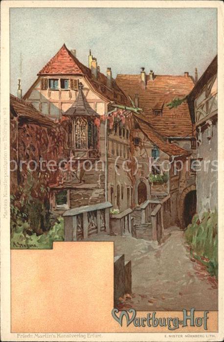 Wartburg Eisenach Wartburg Burghof Kuenstlerkarte