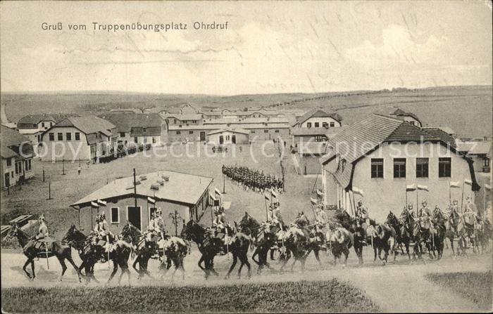 Ohrdruf Truppenlager Soldaten Reiter Pferde