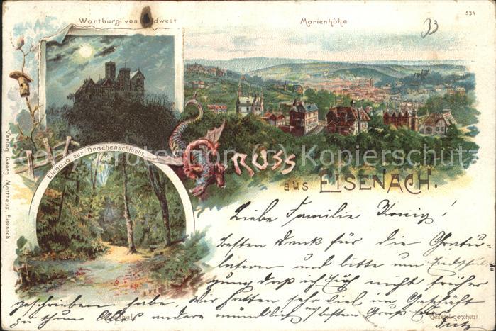 Eisenach Thueringen Wartburg Drachenschlucht Marienhöhe
