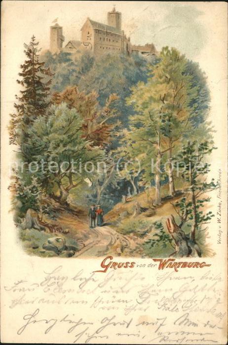 Wartburg Eisenach Wartburg Wanderweg Künstlerkarte