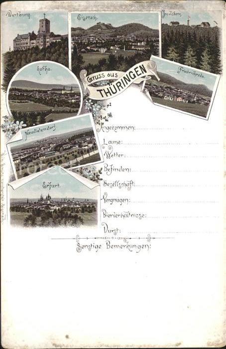 Wartburg Eisenach Gothe Erfurt Friedrichroda