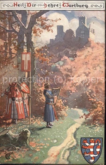 Wartburg Eisenach Wartburg Ritter Pferd Wappen Künstlerka