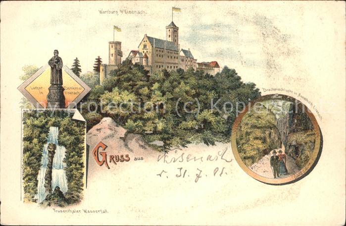 Wartburg Eisenach Wartburg Luther-Denkmal Trusenthaler-Wasserfall
