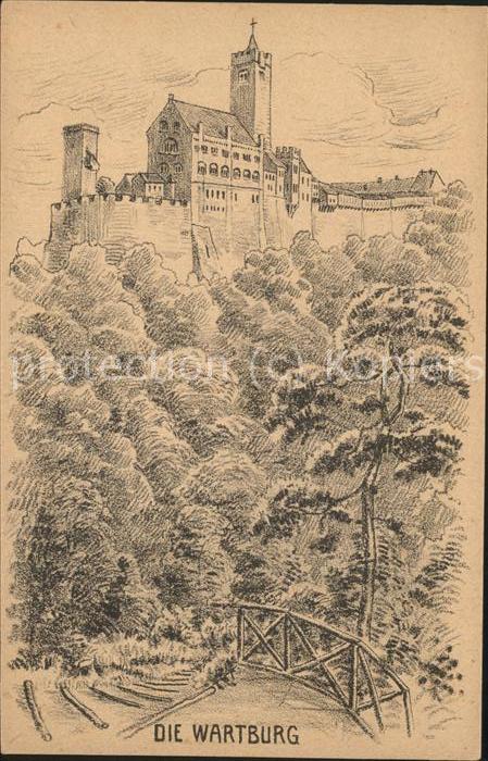 Wartburg Eisenach Wartburg Kuenstlerkarte Bleistiftzeichnung H.Uhlmann