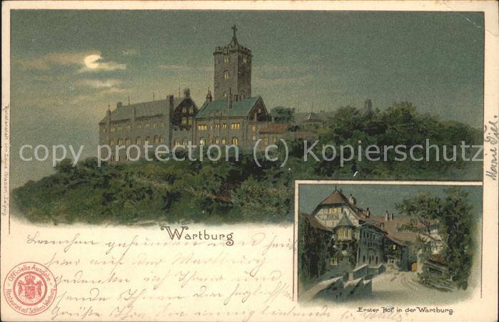 Wartburg Eisenach Wartburg Burghof bei Nacht