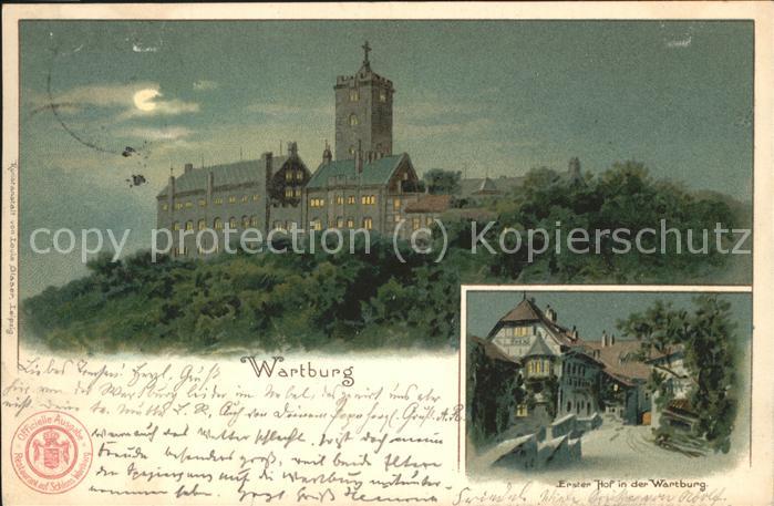 Wartburg Eisenach Wartburg Burghof bei Nacht