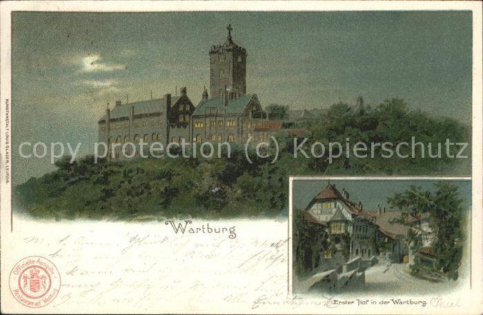 Wartburg Eisenach Wartburg Burghof bei Nacht