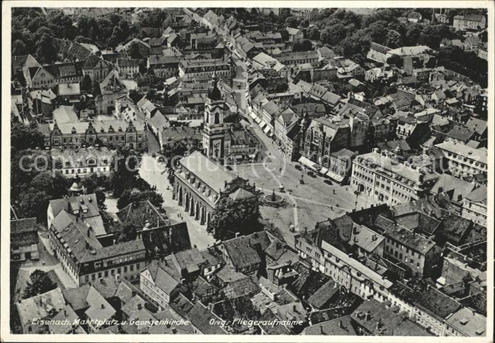 Eisenach Thueringen Fliegeraufnahme Marktplatz Georgenkirche