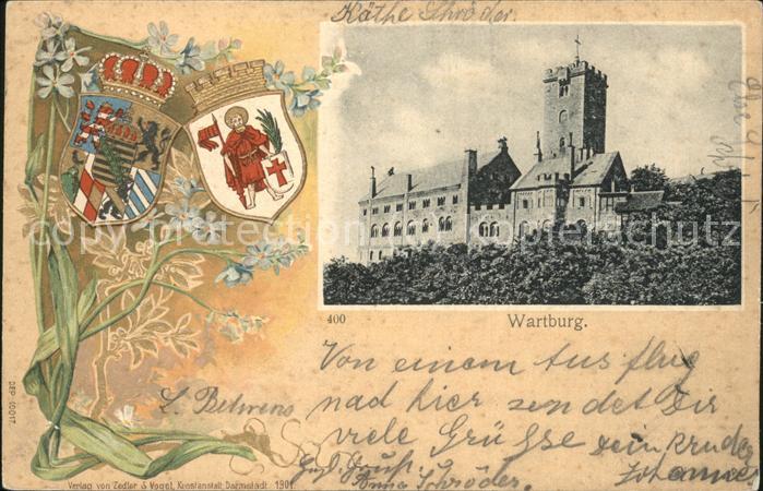 Wartburg Eisenach Wartburg Wappen Prägedruck