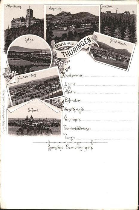 Eisenach Thueringen Erfurt Wartburg Gotha Friedrichrosda