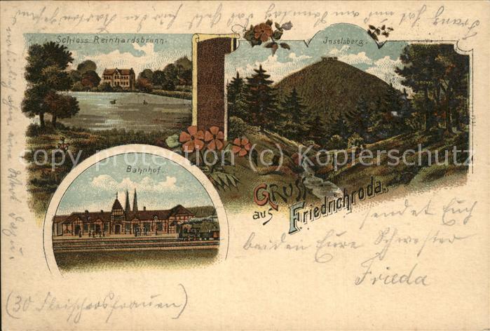 Friedrichroda Schloss Reinhardsbrunn Inselberg Bahnho