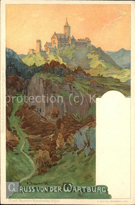 Wartburg Eisenach Wartburg Künstlerkarte