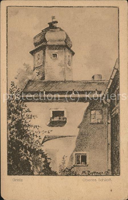 Greiz Thueringen Oberes Schloss Künstlerkarte